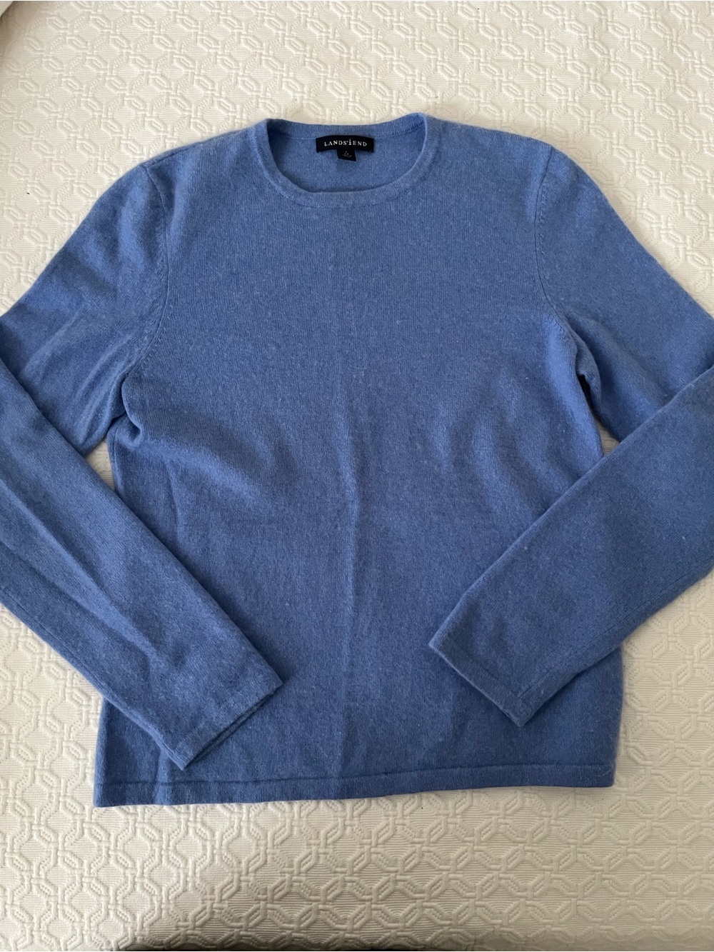 Lands End Cashmere Carolina Blue Long Sleeve Sweater size S